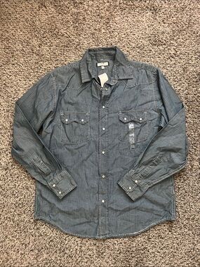 Old Navy Women’s Denim Button-Down Shirt Blue Small NWT